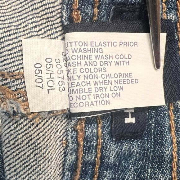 Gap Kids Denim Skirt 10 Regular Embroidered Roses Y2K Vintage Adjustable Waist - Picture 11 of 13